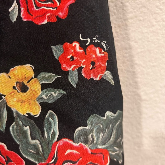 Réalisation Par Silk Mini Dress XS | Black Red Floral Rose Print - Picture 5 of 9